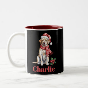 Personalized Name Labrador Retriever Christmas Two-Tone Coffee Mug