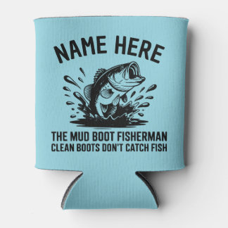 Personalized Name Largemouth Bass Fisherman Can Cooler