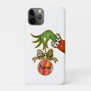 personalized Name Leopard Bow Parrot Ornament iPhone 11 Pro Case