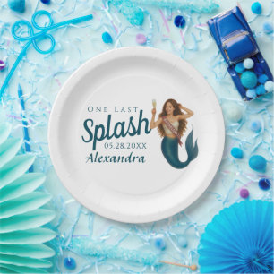 Personalized Name Mermaid Bachelorette Paper Plate