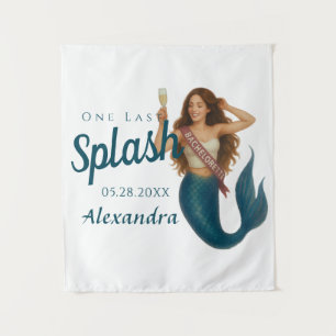 Personalized Name Mermaid Bachelorette Tapestry