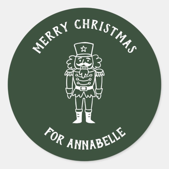 Personalized Name Merry Christmas Prince Classic Round Sticker (Front)