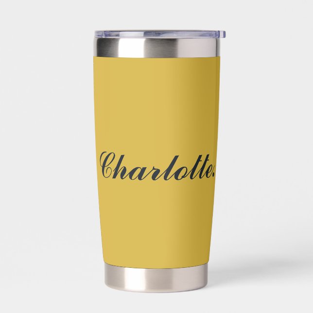 Personalized Name Metallic Gold Custom Insulated Tumbler (Left)