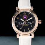 Personalized  name minimal purple monogram watch<br><div class="desc">Personalized watch with names  This watch can be customized by changing the text with the name of the loved one or the wedding date. It can be an ideal gift for newlyweds or for silver or golden wedding anniversaries. Monogram Watch Romantic Couple Gift His and Her name monogram initials</div>