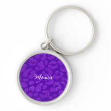 Personalized Name Modern Stylish Purple Glitter  