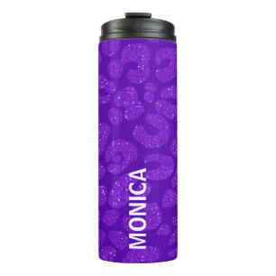 Personalized Name Modern Stylish Purple Glitter  Thermal Tumbler