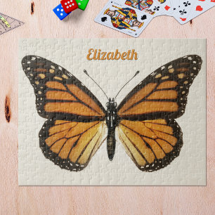Personalized Name Monarch Butterfly Art 250 Pieces Jigsaw Puzzle