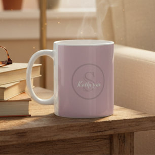 Personalized Name Monogram Dusty Rose Coffee Mug