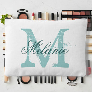 Personalized name monogram large cosmetic bags