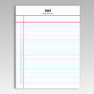 Personalized Name Monogram Numbered List Notepad