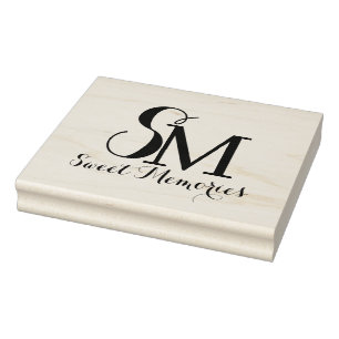 Personalized Name Monogram   Rubber Stamp
