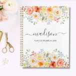 Personalized Name Monogram Watercolor Sunny Floral Planner<br><div class="desc">Organize your file with style with our Personalized Name Monogram Watercolor Sunny Floral Planner. Featuring watercolor illustration of flower arrangement with bright colors and editable elegant calligraphy text that can be personalized your name. Suitable for appointment book or organizer or flower lovers women and girls.</div>