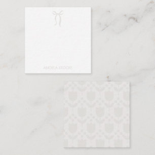 Personalized Name Neutral Bow Card