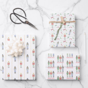 Personalized Name Nutcracker Christmas  Wrapping Paper Sheet