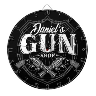 Personalized NAME Old Revolvers Gun Shop Firearms  Dartboard