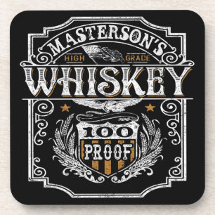 Personalized NAME Old West Whiskey Brewery Bar Coaster