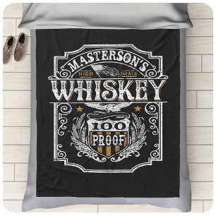 Personalized NAME Old West Whiskey Brewery Bar Fleece Blanket