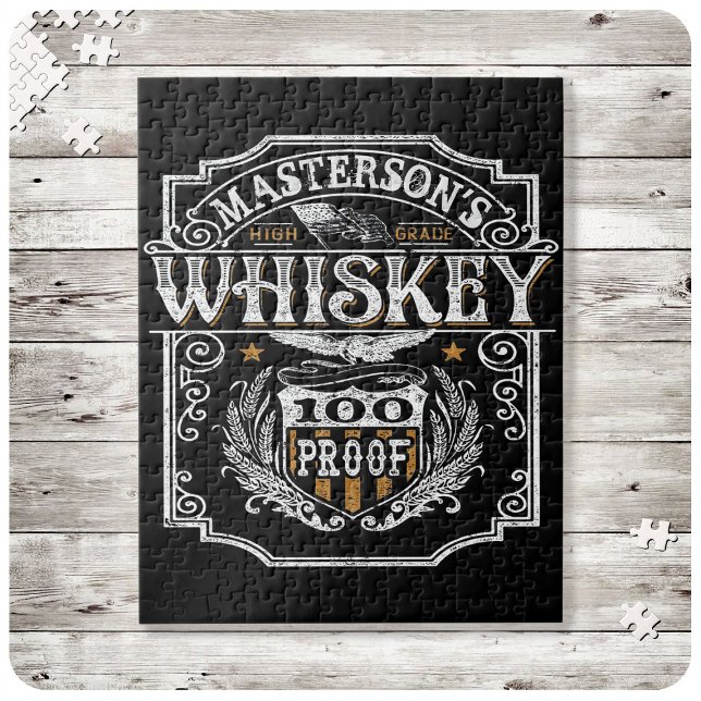 Personalized NAME Old West Whiskey Brewery Bar Jigsaw Puzzle (Creator Uploaded)