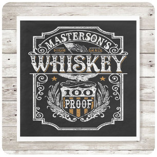 Personalized NAME Old West Whiskey Brewery Bar Napkin
