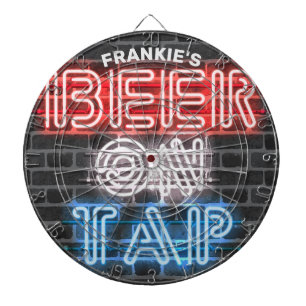 Personalized Name Patriotic Beer Sign Brewery Pub Dartboard