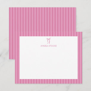 Personalized Name Pink Bow Card