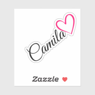 Personalized Name Pink Calligraphy Heart Text