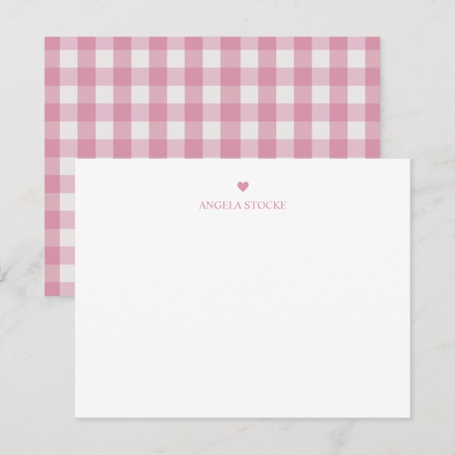 Personalized Name Pink Heart Card (Front/Back)