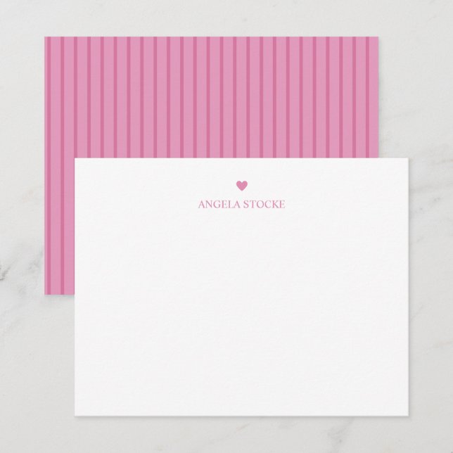 Personalized Name Pink Heart Card (Front/Back)