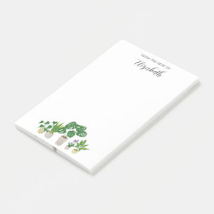 Personalized Name Potted Plants Monstera Script Post-it Notes