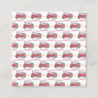 Personalized Name Red Fire truck Party