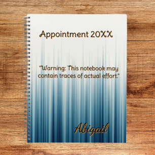 Personalized Name Retro Light Blue Appointment  Planner