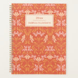 Personalized Name Retro Orange Botanical  Planner<br><div class="desc">Stay stylishly organized with this personalized undated planner featuring a retro floral pattern in warm terracotta, blush pink, and golden tones. Inspired by vintage wallpaper and folk art motifs, this design adds personality and charm to your daily planning. Customize with your name and year for a timeless keepsake. Perfect for...</div>