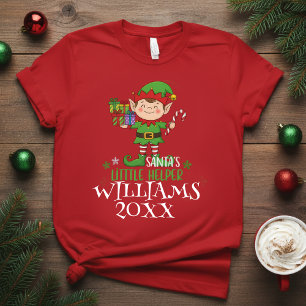 Personalized name,Santa’s Little Funny Elf Holiday T-Shirt