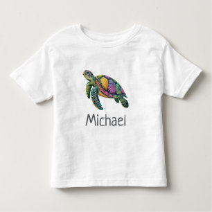 Personalized Name Sea Turtle Ocean  Nautical  Toddler T-Shirt