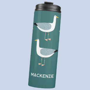 Personalized Name Seagull Nautical Thermal Tumbler