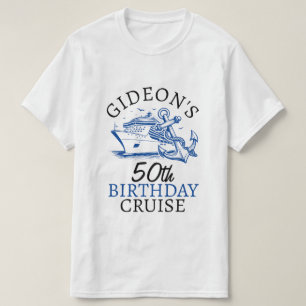 Personalized Name Ship Anchor Cruise Birthday T-Shirt