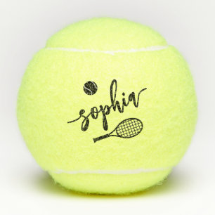 Personalized Name Signature Script Tennis Balls