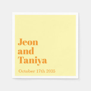 Personalized Name Simple Modern MInimal Wedding  N Napkin