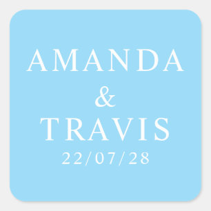 Personalized Name Simple Modern Minimal Wedding   Square Sticker