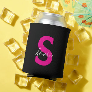 PERSONALIZED NAME SIMPLE STYLISH MODERN MONOGRAM CAN COOLER