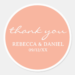 PERSONALIZED NAME SIMPLE STYLISH MODERN THANK YOU CLASSIC ROUND STICKER