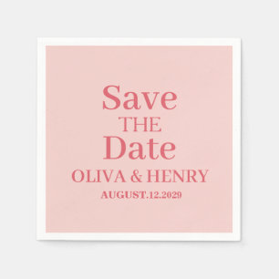 PERSONALIZED NAME SIMPLE STYLISH SAVE THE DATE NAPKIN