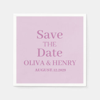 PERSONALIZED NAME SIMPLE STYLISH SAVE THE DATE NAPKIN