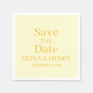 PERSONALIZED NAME SIMPLE STYLISH SAVE THE DATE NAPKIN
