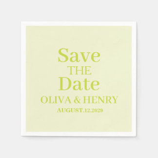 PERSONALIZED NAME SIMPLE STYLISH SAVE THE DATE NAPKIN
