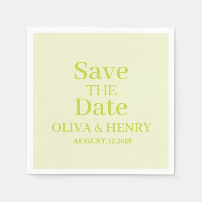PERSONALIZED NAME SIMPLE STYLISH SAVE THE DATE NAPKIN (Front)