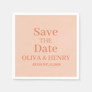 PERSONALIZED NAME SIMPLE STYLISH SAVE THE DATE NAPKIN