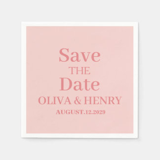 PERSONALIZED NAME SIMPLE STYLISH SAVE THE DATE NAPKIN