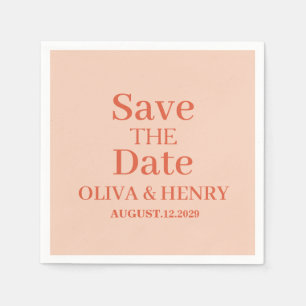 PERSONALIZED NAME SIMPLE STYLISH SAVE THE DATE NAPKIN