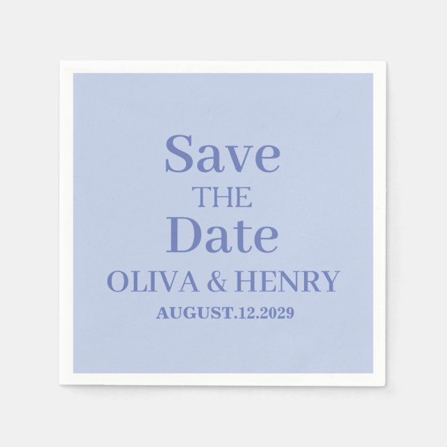 PERSONALIZED NAME SIMPLE STYLISH SAVE THE DATE NAPKIN (Front)